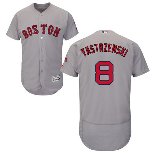 Women's Boston Red Sox #8 Carl Yastrzemski Grey Flexbase Collection Stitched MLB Jersey