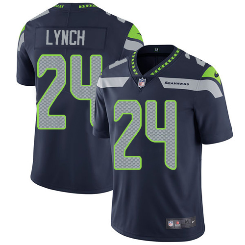 Nike Seattle Seahawks #24 Marshawn Lynch Steel Blue Team Color Youth Stitched NFL Vapor Untouchable Limited Jersey