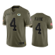 Green Bay Packers Brett Favre Olive 2022 Salute To Service Limited Jersey #4