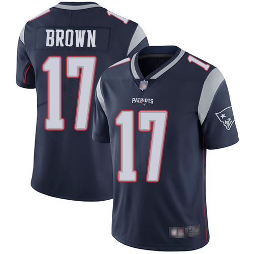 New England Patriots #17 Antonio Brown Navy Blue Team Color Men's Stitched NFL Vapor Untouchable Limited Jersey