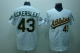 Mitchell And Ness Oakland Athletics #43 Dennis Eckersley Stitched White Throwback MLB Jersey