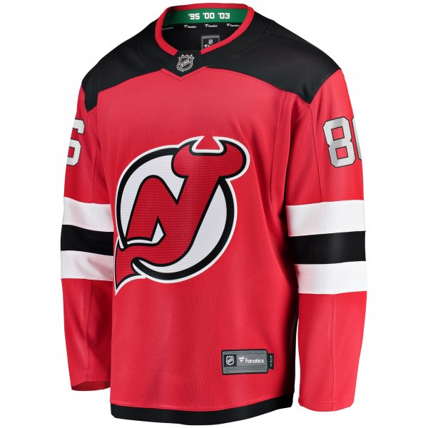 Youth New Jersey Devils Jack Hughes Fanatics Red Home Breakaway Player Jersey