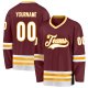 Custom Burgundy White-Gold Hockey Jersey