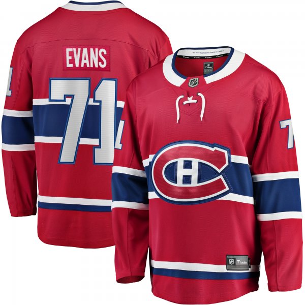 Men's Montreal Canadiens Jake Evans Fanatics Red Home Breakaway Player Jersey