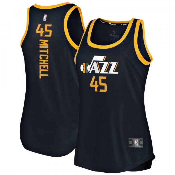 Women's Utah Jazz Donovan Mitchell Fanatics Navy Fast Break Team Tank Jersey - Icon Edition