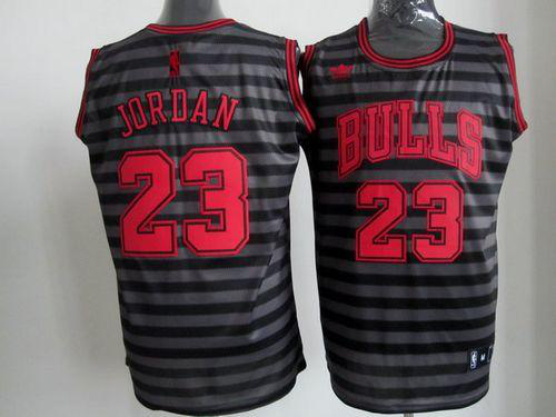 Men's Chicago Bulls #23 Michael Jordan Black/Grey Groove Stitched NBA Jersey