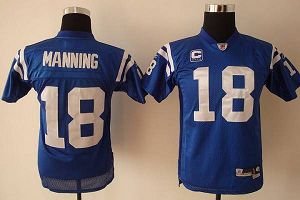 Indianapolis Colts #18 Peyton Manning Blue Stitched Youth NFL Jersey