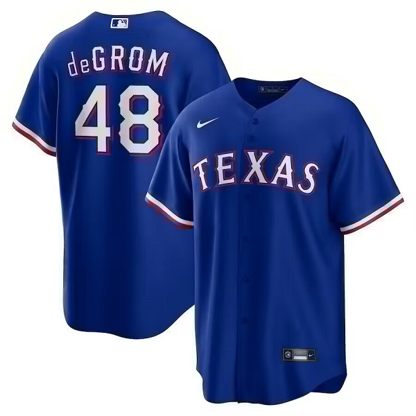 Men's Texas Rangers Jacob deGrom Nike Royal Away Replica Cool Base Jersey