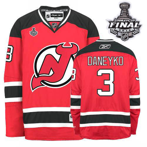 New Jersey Devils #3 Ken Daneyko 2012 Stanley Cup Finals Red Stitched NHL Jersey