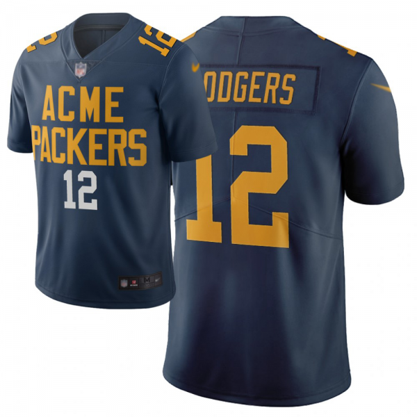 Green Bay Packers #12 Aaron Rodgers Navy Men's Stitched NFL Limited City Edition Jersey