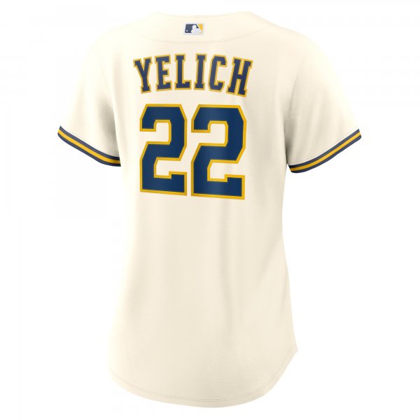 Women's Milwaukee Brewers Christian Yelich Nike Cream Home Replica Player Jersey