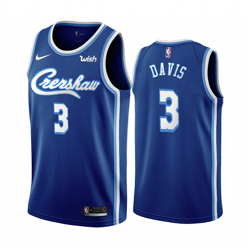 Men's Nike Los Angeles Lakers #3 Anthony Davis Blue 2019-20 Classic Edition NBA Jersey