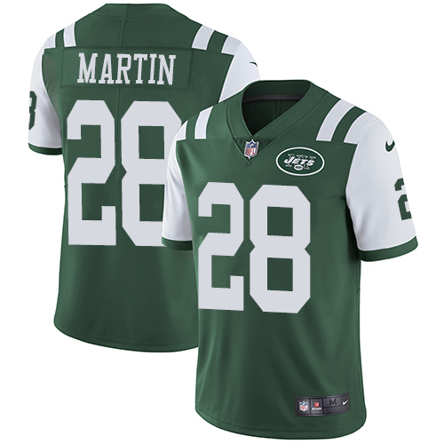 Men's Nike New York Jets #28 Curtis Martin Green Team Color Stitched NFL Vapor Untouchable Limited Jersey