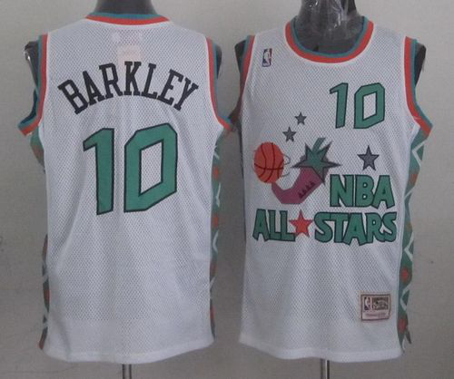 Mitchell And Ness Men's Phoenix Suns #10 Charles Barkley White 1996 All star Stitched NBA Jersey