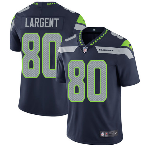 Nike Seattle Seahawks #80 Steve Largent Steel Blue Team Color Youth Stitched NFL Vapor Untouchable Limited Jersey