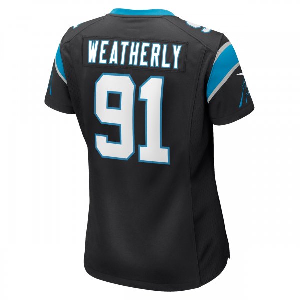 Women's Carolina Panthers Stephen Weatherly Nike Black Game Jersey