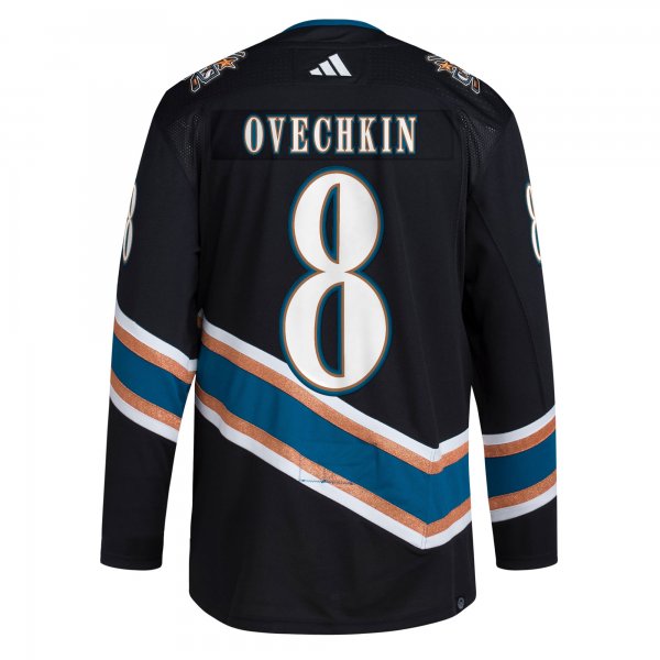 Men's Washington Capitals Alexander Ovechkin adidas Black Reverse Retro 2.0 Player Jersey