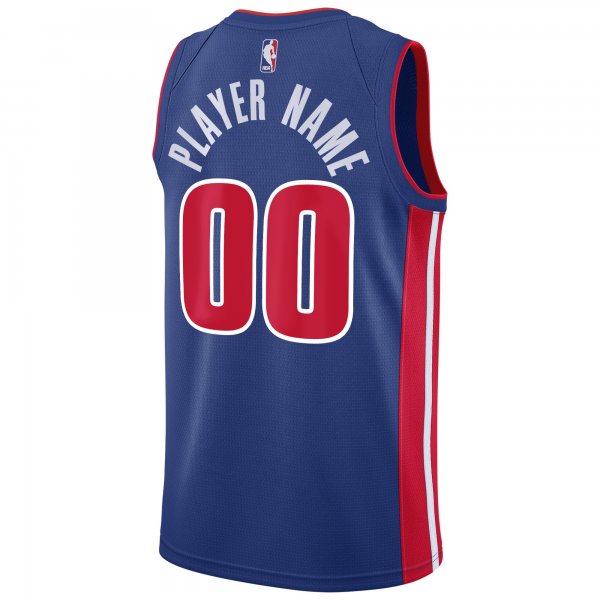 Men's Detroit Pistons Nike Blue Swingman Custom Jersey - Icon Edition