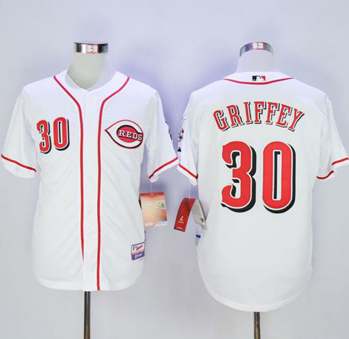 Cincinnati Reds #30 Ken Griffey White Cool Base Stitched MLB Jersey