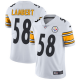 Men's Nike Pittsburgh Steelers #58 Jack Lambert White Stitched NFL Vapor Untouchable Limited Jersey