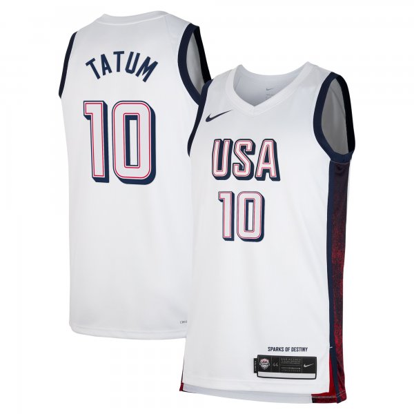 Unisex Men's USA Basketball #10 Jayson Tatum Nike White 2024 Swingman Player Jersey