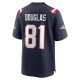 Men's New England Patriots Demario Douglas Nike  Navy  Game Jersey