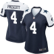 Nike Dallas Cowboys #4 Dak Prescott Navy Blue Thanksgiving Throwback Women's Stitched NFL Elite Jersey