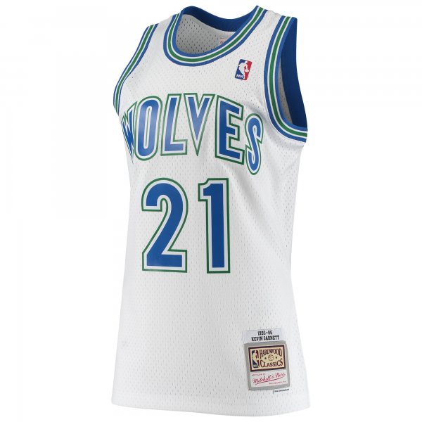 Men's Minnesota Timberwolves Kevin Garnett Mitchell & Ness White 1995/96 Hardwood Classics Swingman Jersey