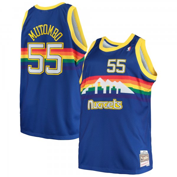 Men's Denver Nuggets Dikembe Mutombo Mitchell & Ness Royal 1991/92 Big & Tall Hardwood Classics Swingman Jersey