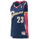 Women's Cleveland Cavaliers LeBron James Mitchell & Ness Navy  Hardwood Classics Swingman Jersey