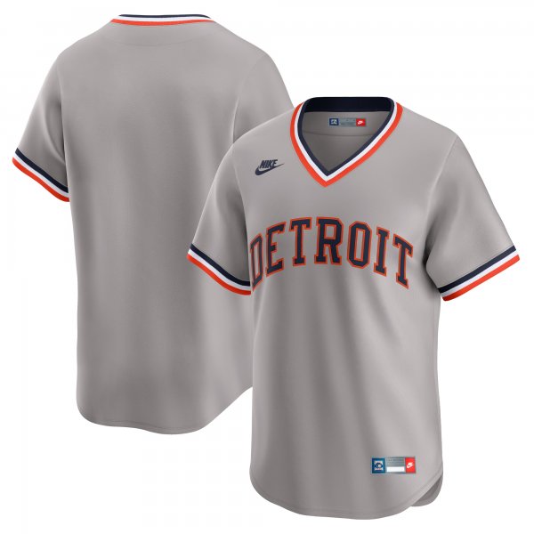 Men's Detroit Tigers Nike Gray Cooperstown Collection Limited Jersey