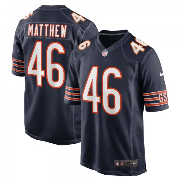 Men's Chicago Bears Christian Matthew Nike  Navy  Game Jersey