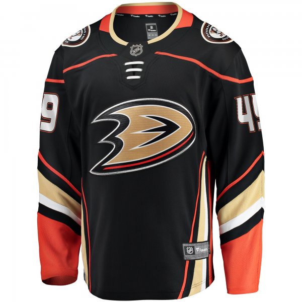 Men's Anaheim Ducks Max Jones Fanatics Black Home Breakaway Jersey