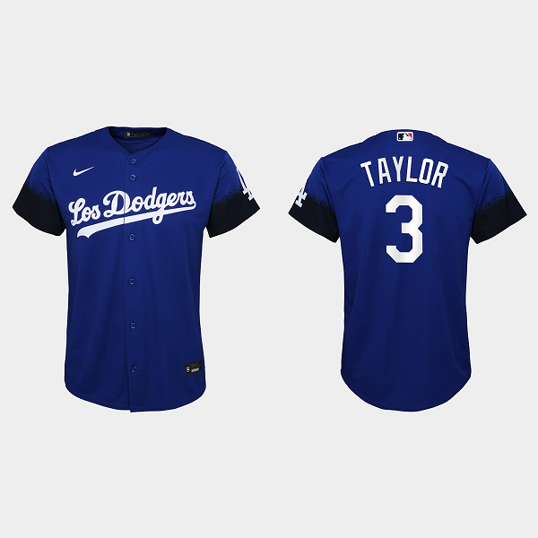 Youth Los Angeles Dodgers Chris Taylor Royal 2021 City Connect Replica Jersey