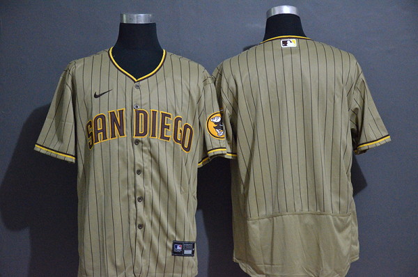 Men's San Diego Padres Blank Gray Pinstripe Stitched MLB Flex Base Nike Jersey