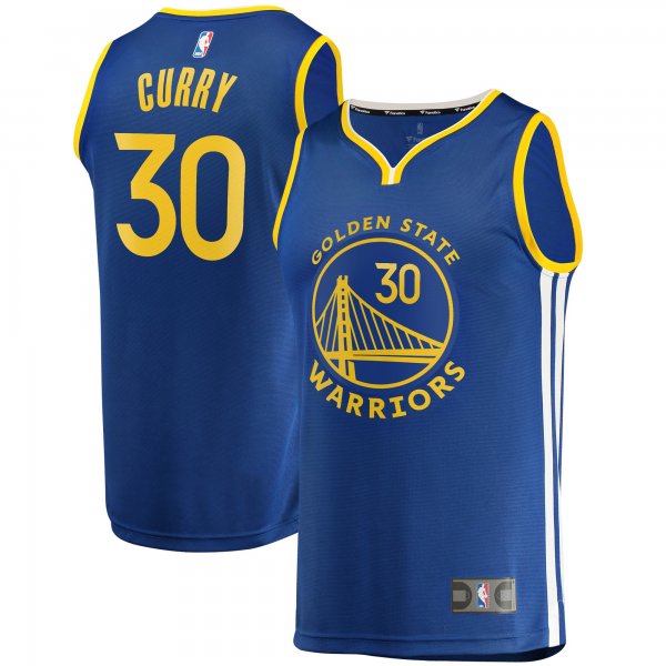 Men's Golden State Warriors Stephen Curry Fanatics Blue Fast Break Replica Jersey - Icon Edition