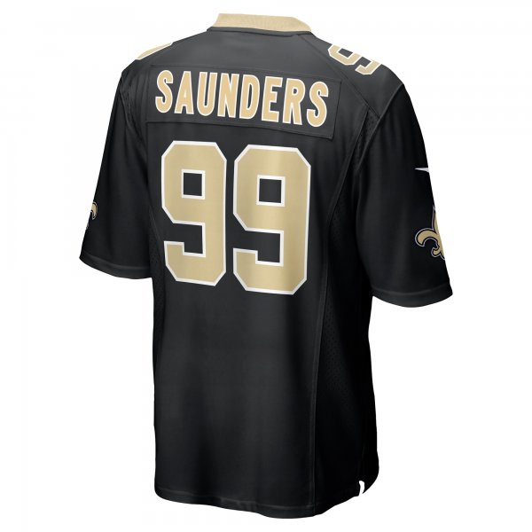 Men's New Orleans Saints Khalen Saunders Nike Black Game Jersey