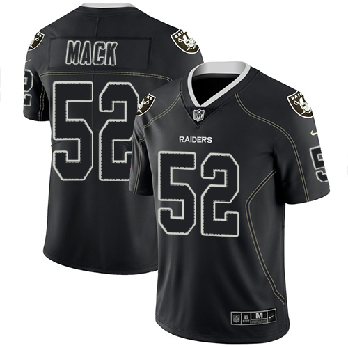 Nike Las Vegas Raiders #52 Khalil Mack Lights Out Black Men's Stitched NFL Limited Rush Jersey