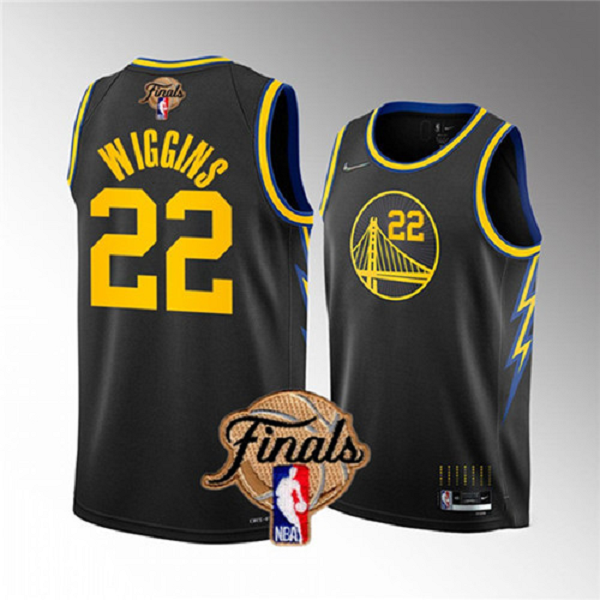 Men's Golden State Warriors #22 Andrew Wiggins 2022 Black Finals Stitched NBA Jersey