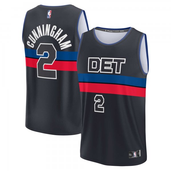 Men's Detroit Pistons Cade Cunningham Fanatics Black Fast Break Replica Jersey - Statement Edition