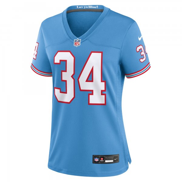 Women's Tennessee Titans Earl Campbell Nike Light Blue Oilers Throwback Retired Player Game Jersey