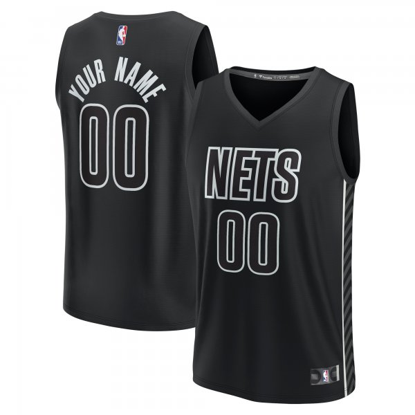 Men's Brooklyn Nets Fanatics Black Custom Fast Break Jersey - Statement Edition