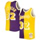 Men's Magic Johnson Magic Johnson Mitchell & Ness Purple/Gold Hardwood Classics 1984/85 Split Swingman Jersey