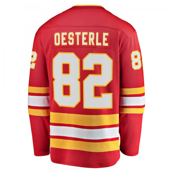 Men's Calgary Flames Jordan Oesterle Fanatics Red Home Breakaway Jersey