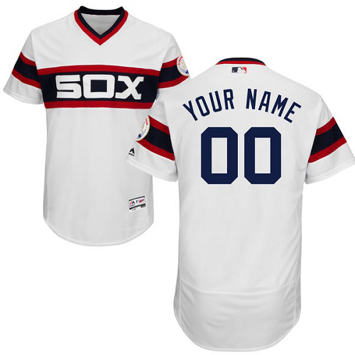 Chicago White Sox White Cooperstown Collection Flex Base Men's Customized MLB Jersey