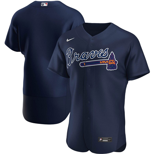 Men's Nike Atlanta Braves Blank Navy Alternate 2020 Team Name MLB Jersey