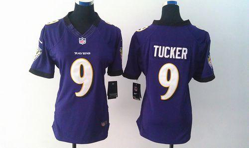 Nike Baltimore Ravens #9 Justin Tucker Purple Team Color Women's Stitched NFL Limited Jersey