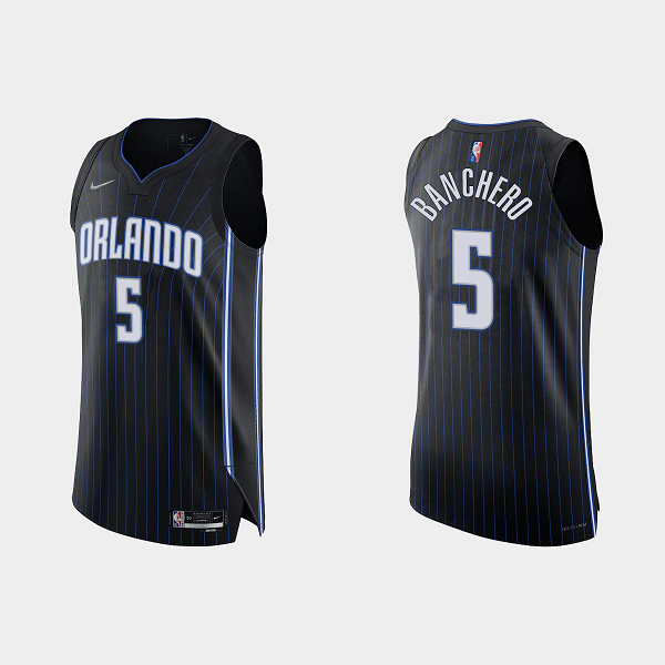 Men's Orlando Magic Paolo Banchero #5 2021/22 75th Anniversary Icon Black NBA Jersey