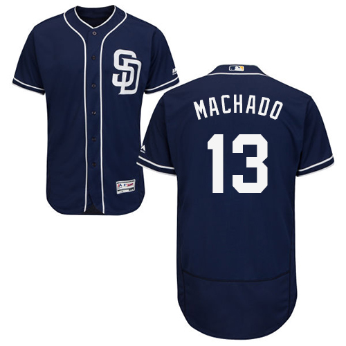 San Diego Padres #13 Manny Machado Navy Blue Flexbase Collection Stitched MLB Jersey