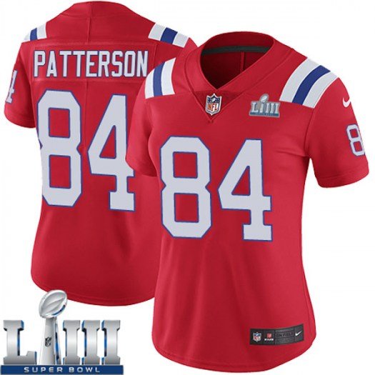 Women's Nike New England Patriots #84 Cordarrelle Patterson Limited Red Super Bowl LIII Vapor Untouchable Alternate NFL Jersey